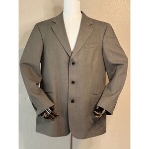 Nautica 44L Wool Blazer Jacket Sport Coat Taupe Brown-Gray Classic Fit Men's‎